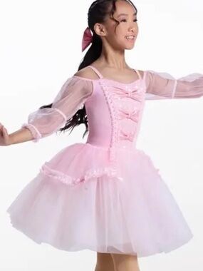 Weissman Pink Tulle Ballet Costume with Bow Headpiece